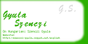 gyula szenczi business card